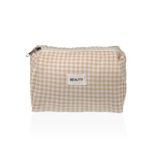 BEIGE VICHY TOILETRY BAG