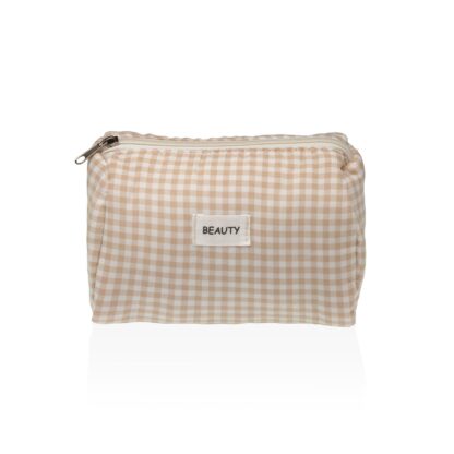 BEIGE VICHY TOILETRY BAG