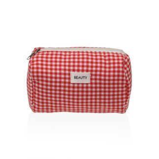 RED VICHY TOILETRY BAG
