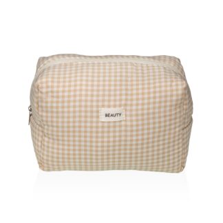 LARGE BEIGE VICHY TOILETRY BAG