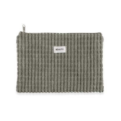 BLUE CORDUROY TOILETRY BAG 27X19CM