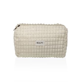 WHITE CORDUROY TOILETRY BAG