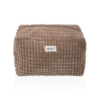 LARGE KHAKI CORDUROY TOILETRY BAG