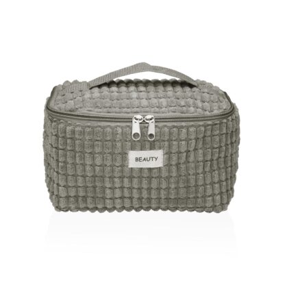 BLUE CORDUROY TOILETRY BAG WITH HANDLE