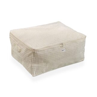 LARGE WHITE CORDUROY STORAGE BOX