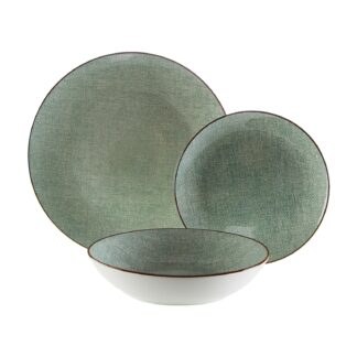 18-PIECE "TELA" GREEN DINNER SET