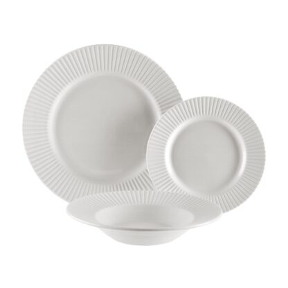 18-PIECE DINNER SET STRIPED RELIEF