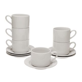 WHITE CUP AND SAUCER 280ML