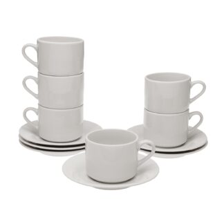 WHITE CUP AND SAUCER 200ML