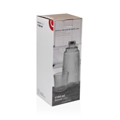 BLACK GLASS BOTTLE WITH CUP - Image 4
