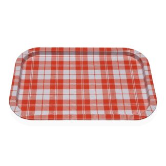 ORANGE VICHY METAL PLATTER