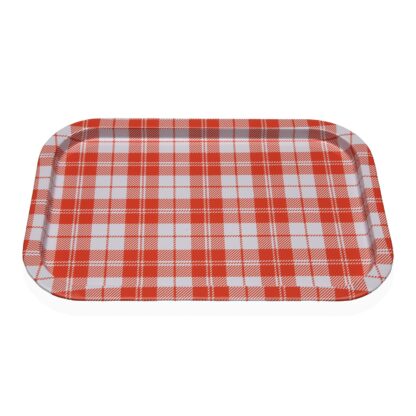 ORANGE VICHY METAL PLATTER