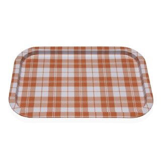 YELLOW VICHY METAL PLATTER