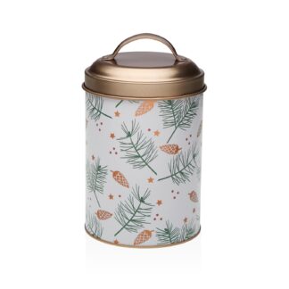 YULE LIDDED METAL JAR