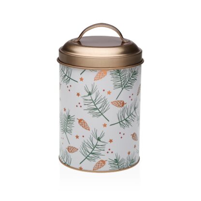 YULE LIDDED METAL JAR