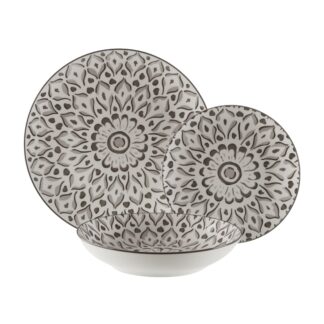 18-PIECE "LOLA" GREY DINNER SET