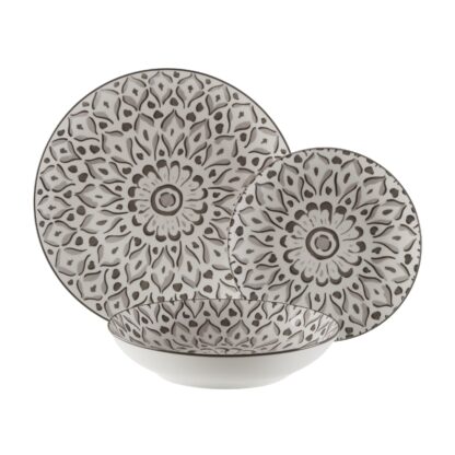 18-PIECE "LOLA" GREY DINNER SET