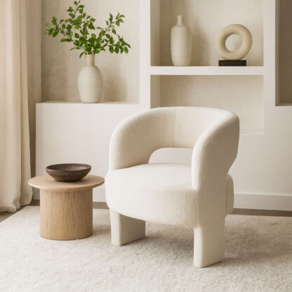NASSER WHITE SHEEPSKIN ARMCHAIR - Image 2