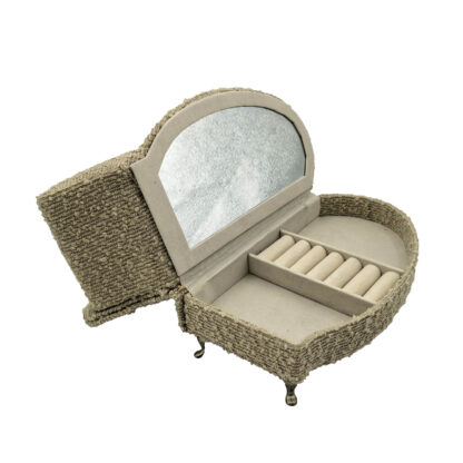 LIGHT GREY CHAISE LONGUE JEWELLERY BOX - Image 2