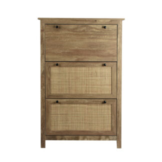 SHOE CABINET WITH RATTAN 3 DRAWERS