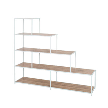 WHITE 4-TIER STEP SHELF