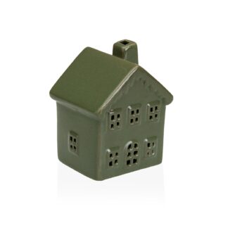 GREEN LED CERAMIC HOUSE FIGURE