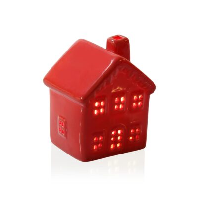 RED LED CERAMIC HOUSE FIGURE - Image 2