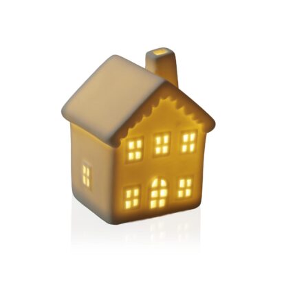 WHITE LED CERAMIC HOUSE FIGURE - Image 2