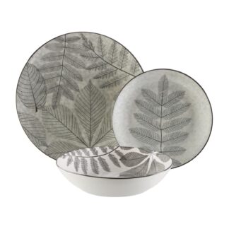 18-PIECE DINNER SET "AYLEN" DARK GREY