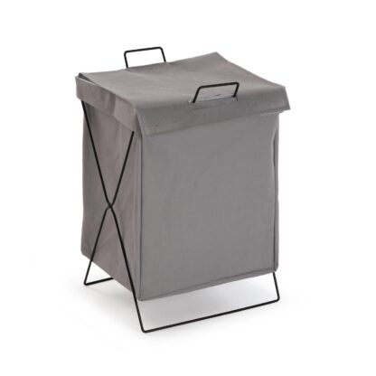 FOLDABLE GREY LAUNDRY HAMPER