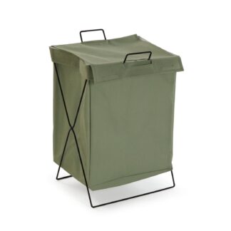 FOLDABLE GREEN LAUNDRY HAMPER