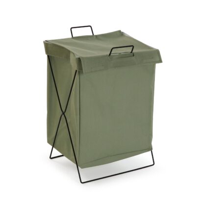 FOLDABLE GREEN LAUNDRY HAMPER