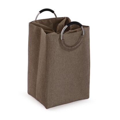 BEIGE LAUNDRY HAMPER WITH HANDLES
