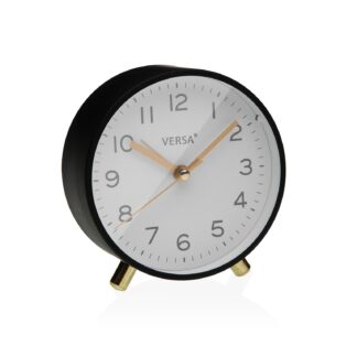 BLACK METAL TABLE ALARM CLOCK
