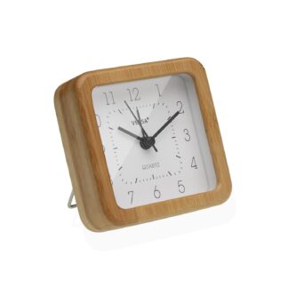 WHITE SQUARE BAMBOO ALARM CLOCK