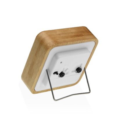 WHITE SQUARE BAMBOO ALARM CLOCK - Image 2