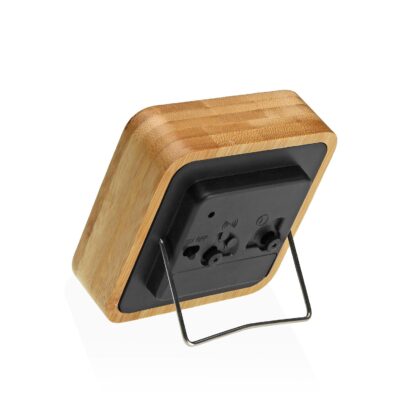 BLACK SQUARE BAMBOO ALARM CLOCK - Image 2