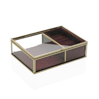 GLASS JEWELLERY BOX WITH GOLD EDGE 18X13