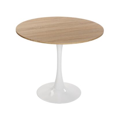 MEERA WHITE AND WOOD TABLE 100 CM