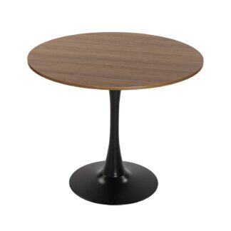 MEERA BLACK AND WOOD TABLE 100 CM