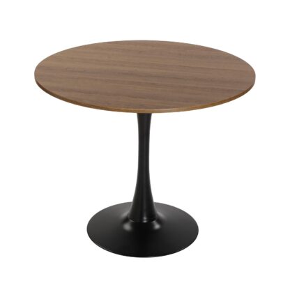 MEERA BLACK AND WOOD TABLE 100 CM