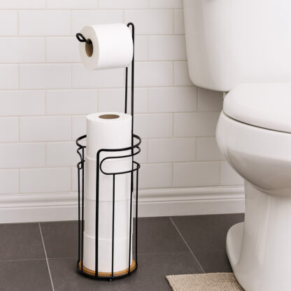 BLACK BATHROOM PAPER HOLDER - Image 2