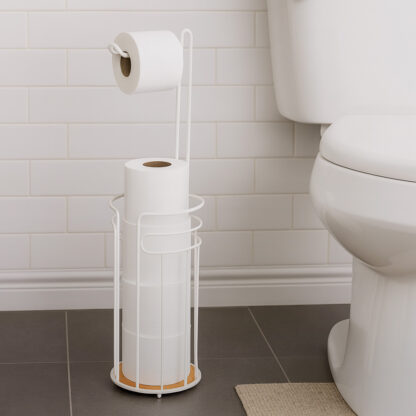WHITE BATHROOM PAPER HOLDER - Image 2