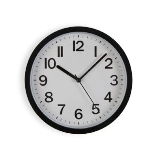 BLACK WALL CLOCK 22CM