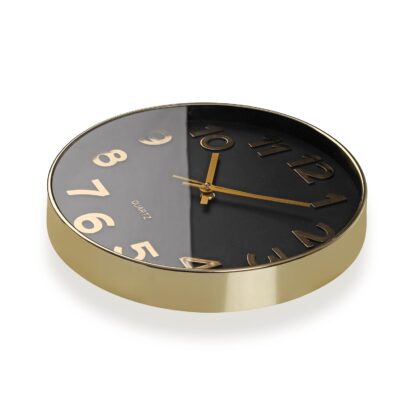 BLACK WALL CLOCK "GOLDEN NUMBERS" 30CM - Image 2