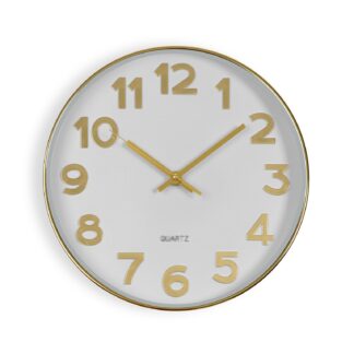 WHITE WALL CLOCK "GOLDEN NUMBERS" 30CM