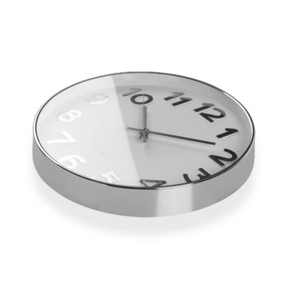 WHITE WALL CLOCK "SILVER NUMBERS" 30CM - Image 2