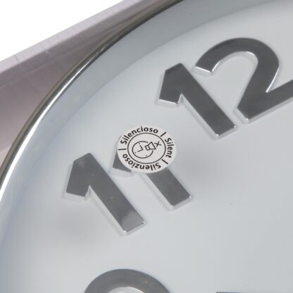 WHITE WALL CLOCK "SILVER NUMBERS" 30CM - Image 4