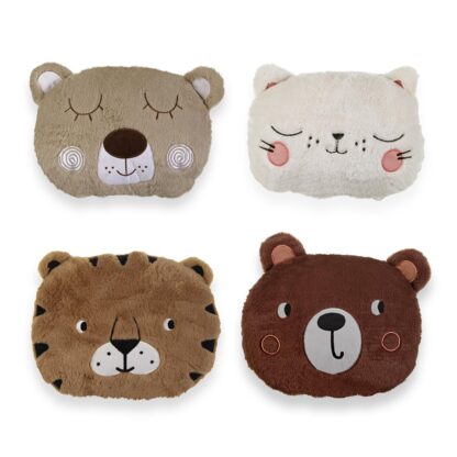 DARK BROWN BEAR CUSHION WITH FILLING - Image 2