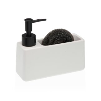 WHITE SPONGE AND SOAP HOLDER